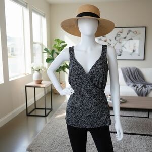 Ann Taylor LOFT Midnight Petal Mosaic Tank Top – Size Medium